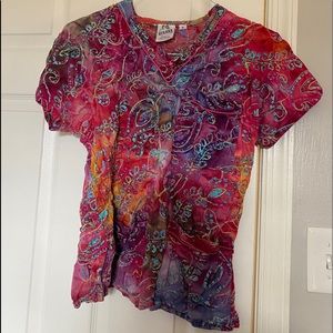 Tye dye scrub top
